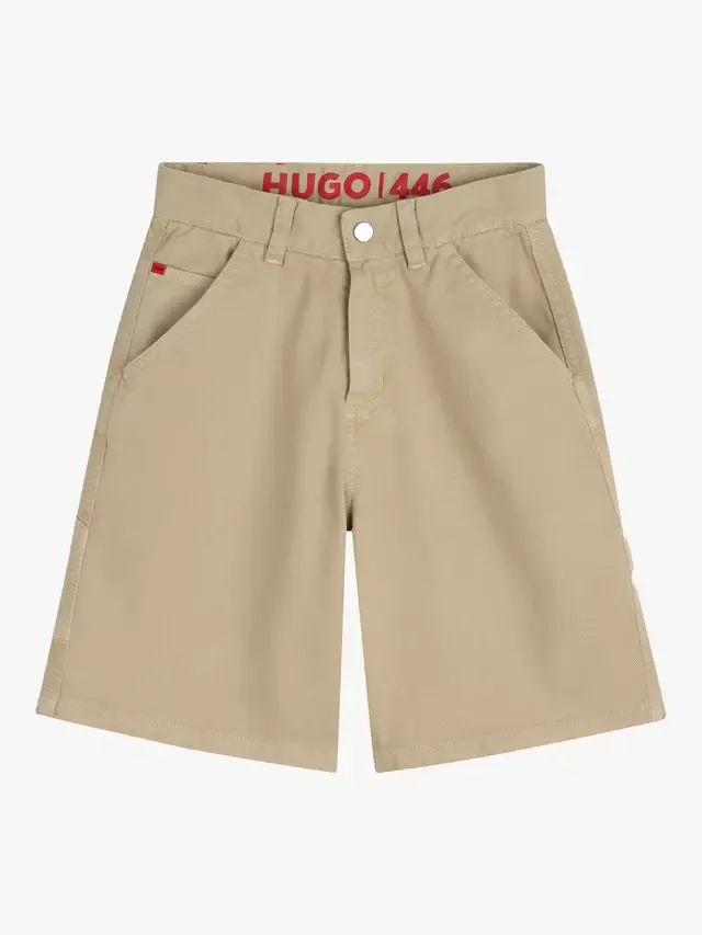 Детские шорты-чиносы до колена, цвет камень HUGO BOSS