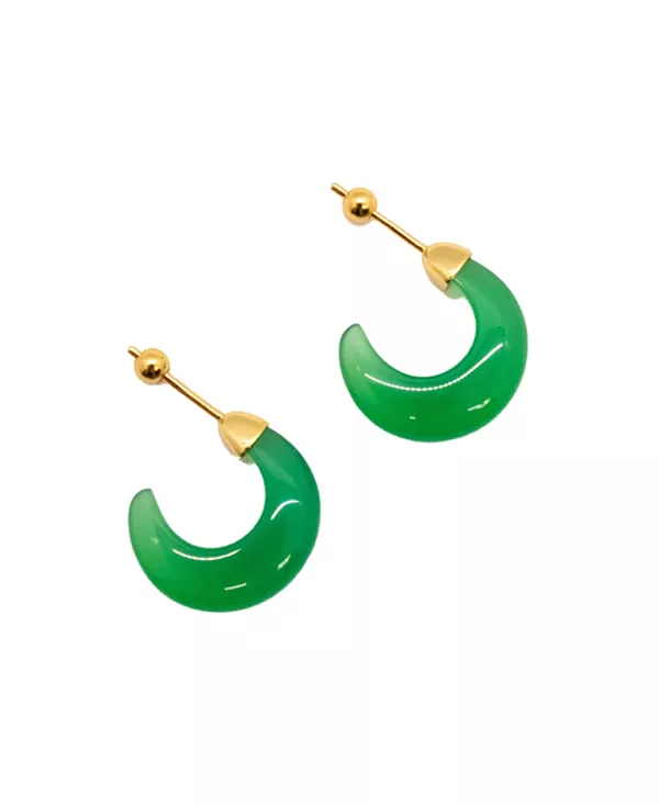 

Серьги «Полумесяц — зеленый халцедон» Seree, green