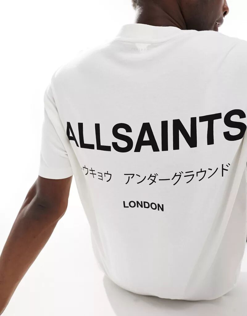 

Белая объемная футболка AllSaints Underground