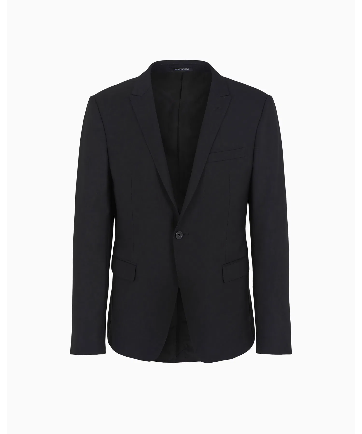 Мужской однобортный пиджак из шерсти EMPORIO ARMANI чёрный — фото 2