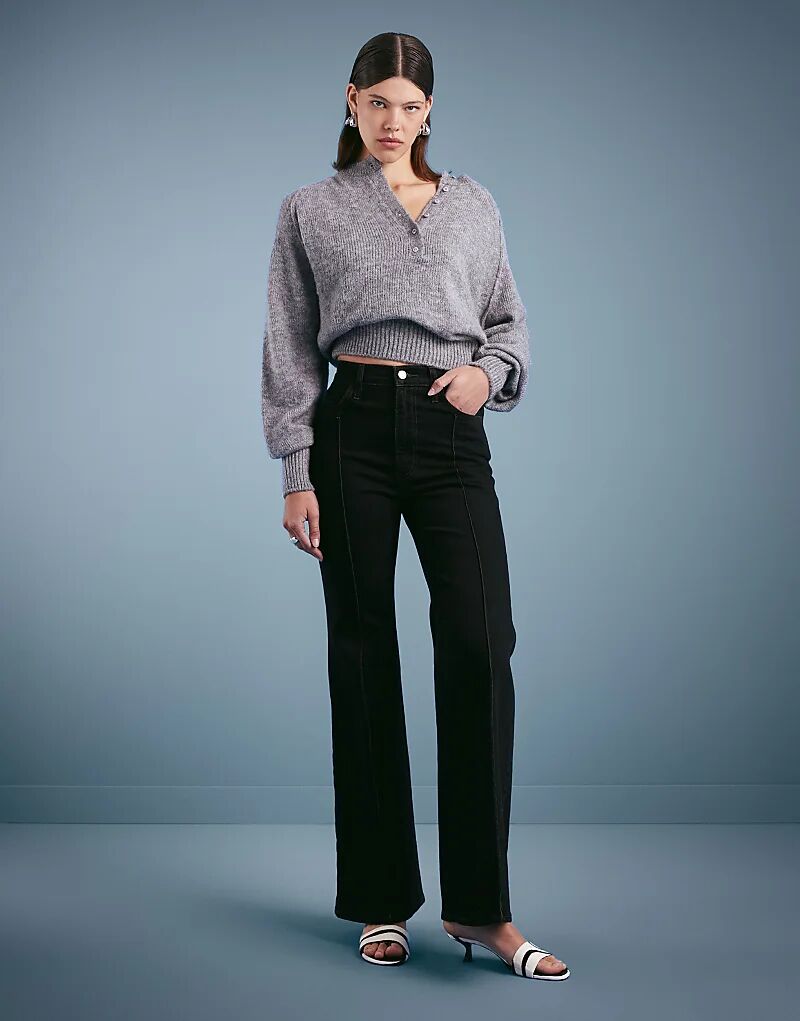 

Джинсы Levi's Ribbage Bells с высокой талией и клеш, выбеленного черного цвета