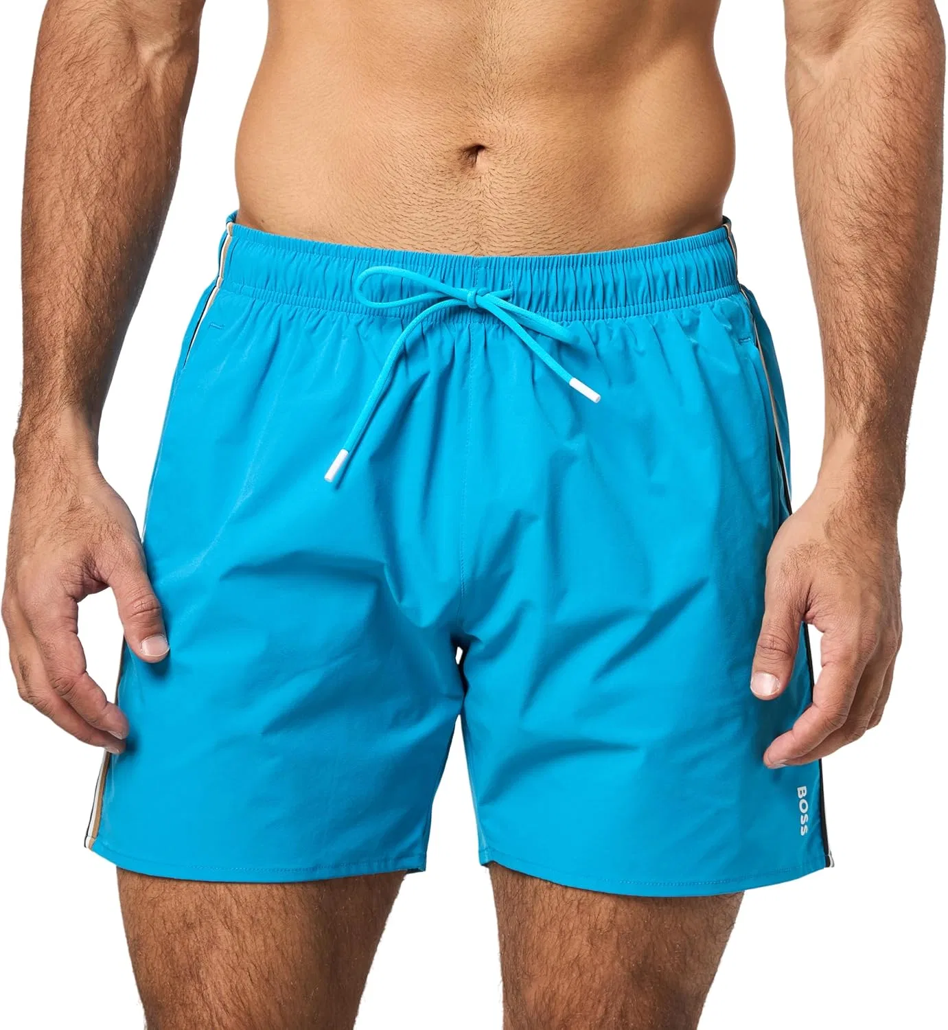 BOSS Мужские плавки Iconic Stripe, Opal Sky