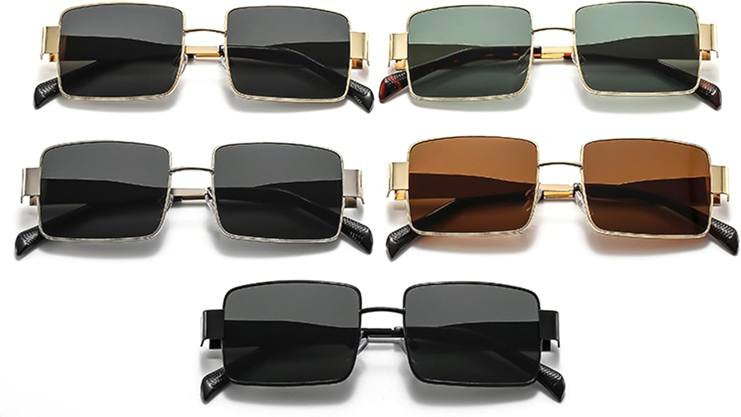 

Солнцезащитные очки Bullabulling в стиле ретро, ​​квадратные, для женщин и мужчин, с металлической оправой, винтажные панк-очки, 90-е, защита от ультрафиолета UV400, Gold/Black