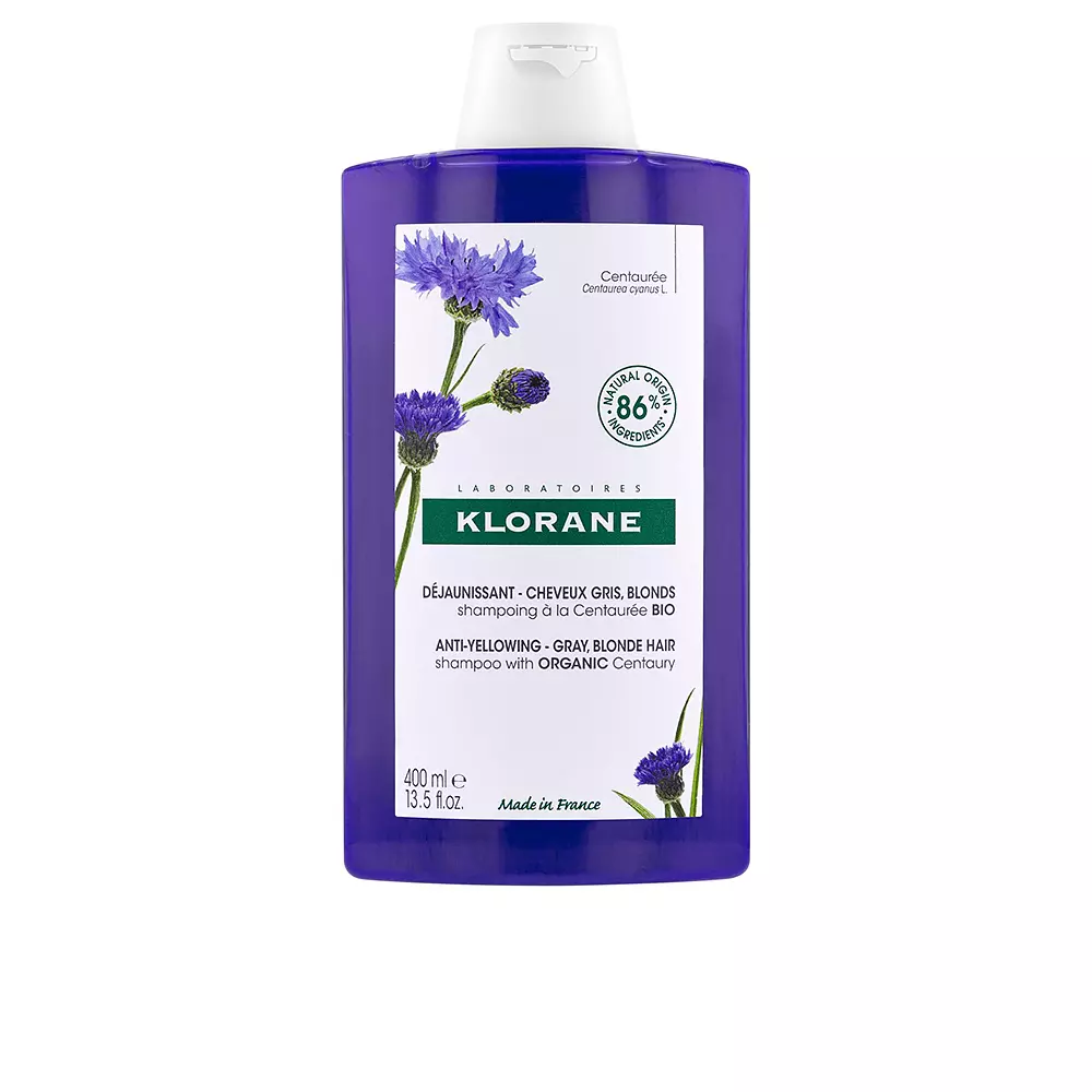 

Шампунь A la centaurea bio champú antiamarilleo cabello gris y rubio Klorane, 400 мл.