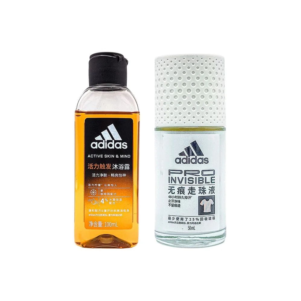 Мужской антиперспирант-ролл с гелем для душа, успокаивающий кожу Adidas, Men's Seamless Antiperspirant 50ml+Active Shower Gel 100ml
