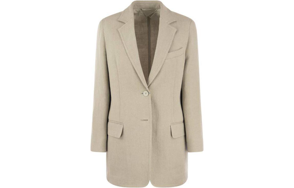 

MaxMara Макс Мара Приталенный пиджак с длинными рукавами на пуговицах, Beige