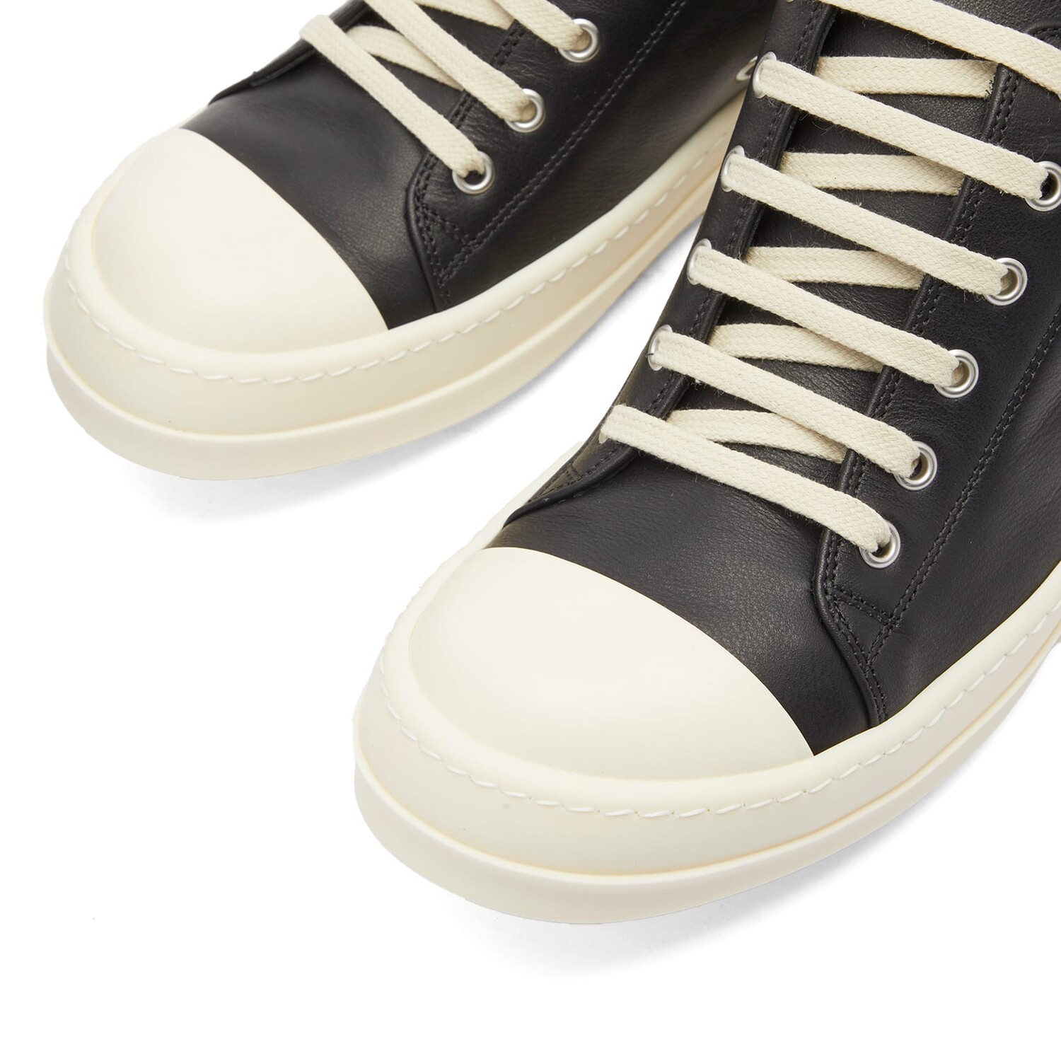Кроссовки Rick Owens Low Sneakers, цвет Black & Milk — фото 3
