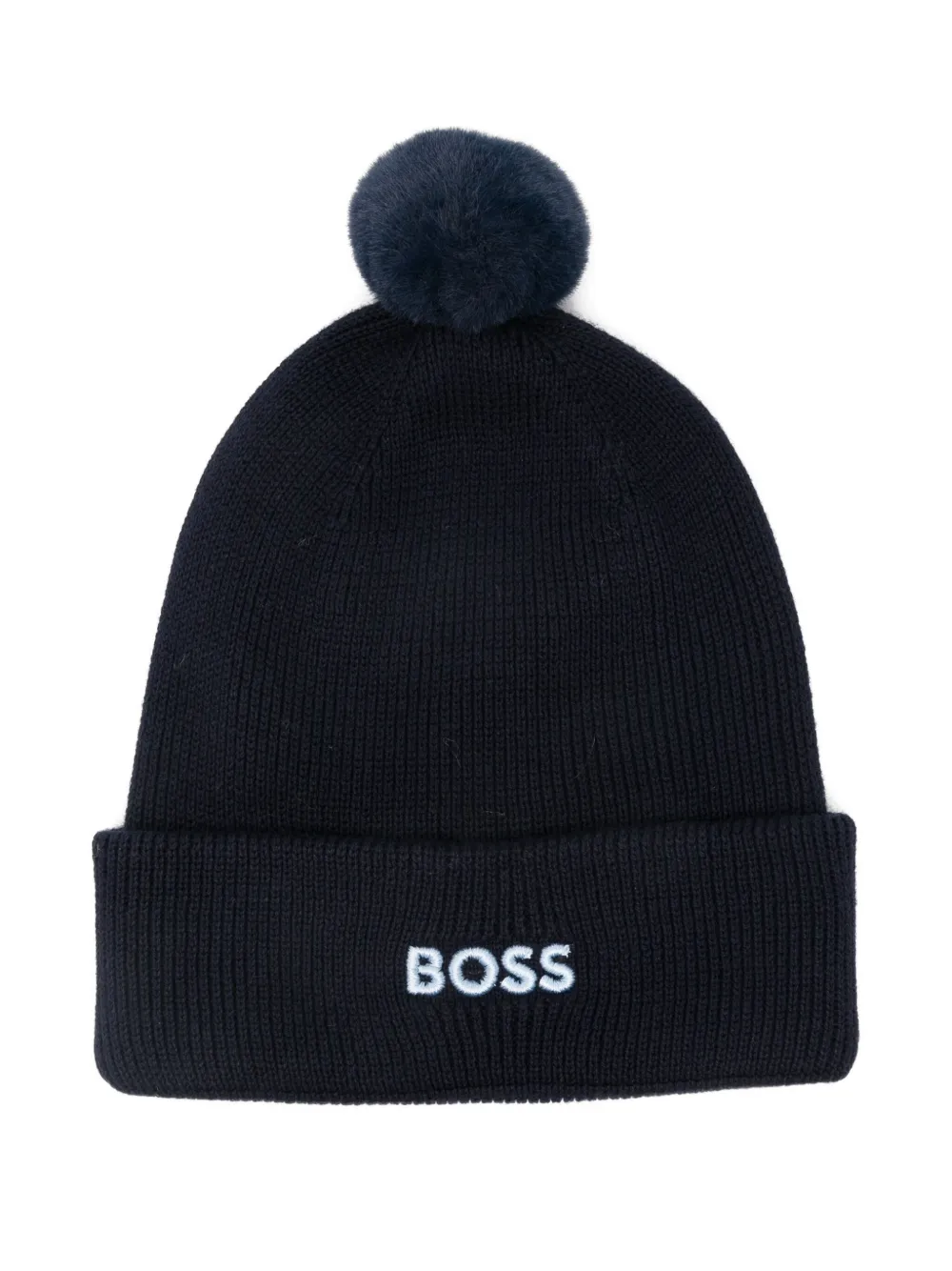 

Шапка с помпоном BOSS, синий