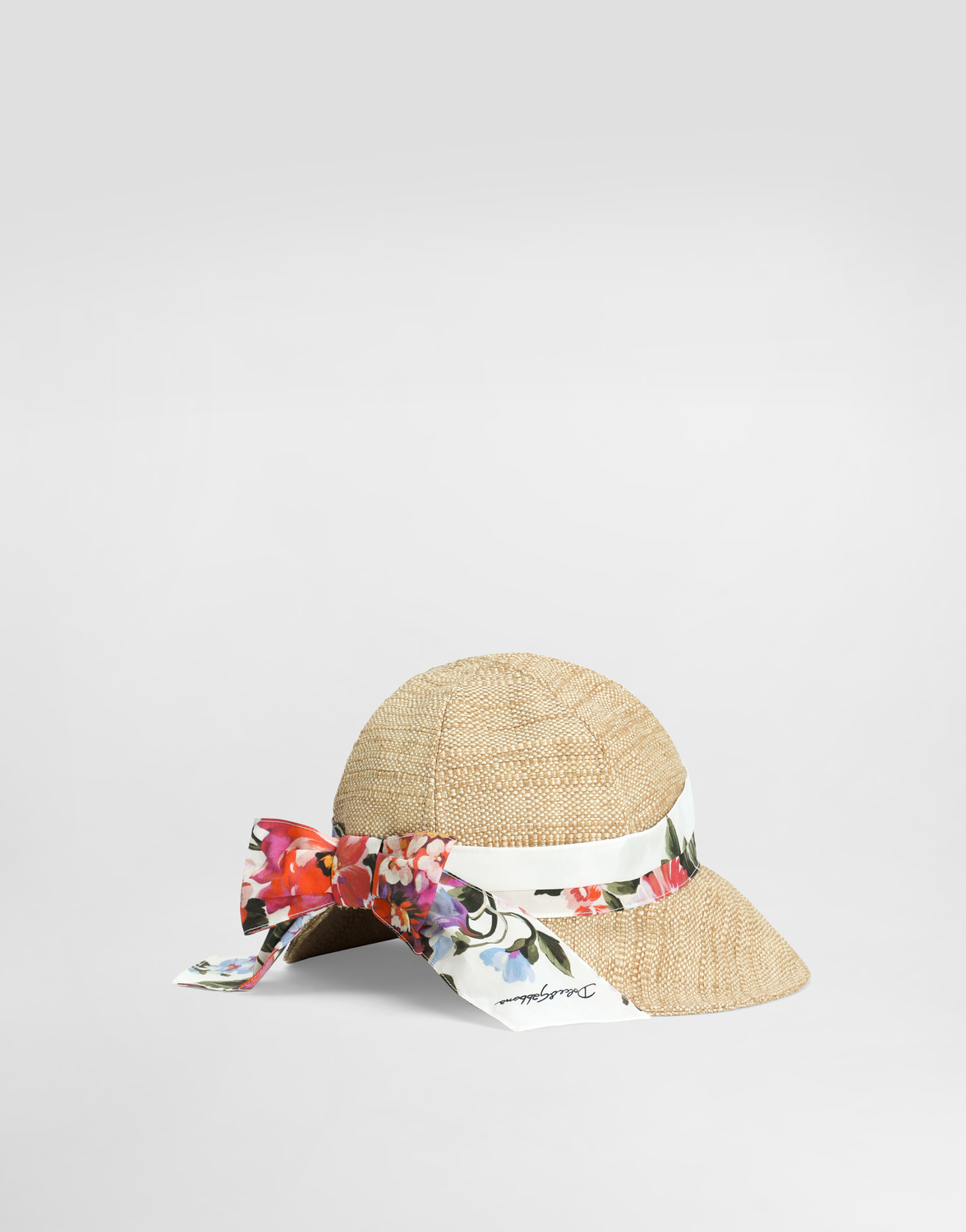 Шляпа из рафии с лентой с цветочным принтом DOLCE & GABBANA, мультиколор — фото 2