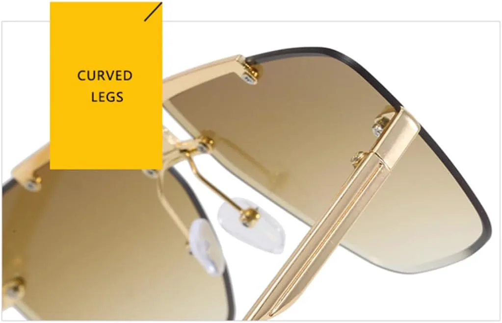 

Солнцезащитные очки с двойной оправой, безрамочные, для женщин и мужчин, в стиле ретро, ​​дизайнерские очки с защитой от УФ-излучения UV400 SZVVBKK, Light Gray