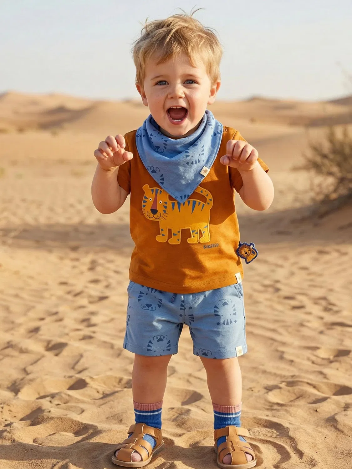 Обычные брюки 'Bermuda Tiger & Löwe' Sigikid, Light Blue — фото 3
