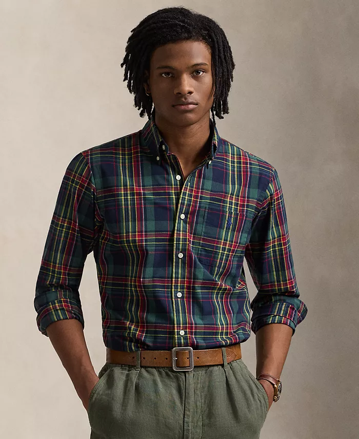 

Мужская классическая рубашка в клетку Performance Polo Ralph Lauren, синий