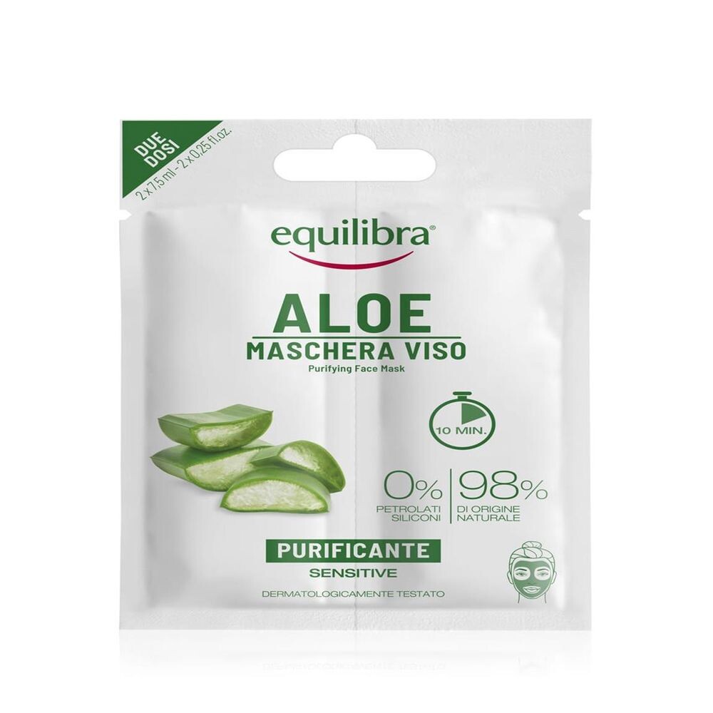 

Маска для лица Máscara facial aloe vera purifying Equilibra, 2 шт