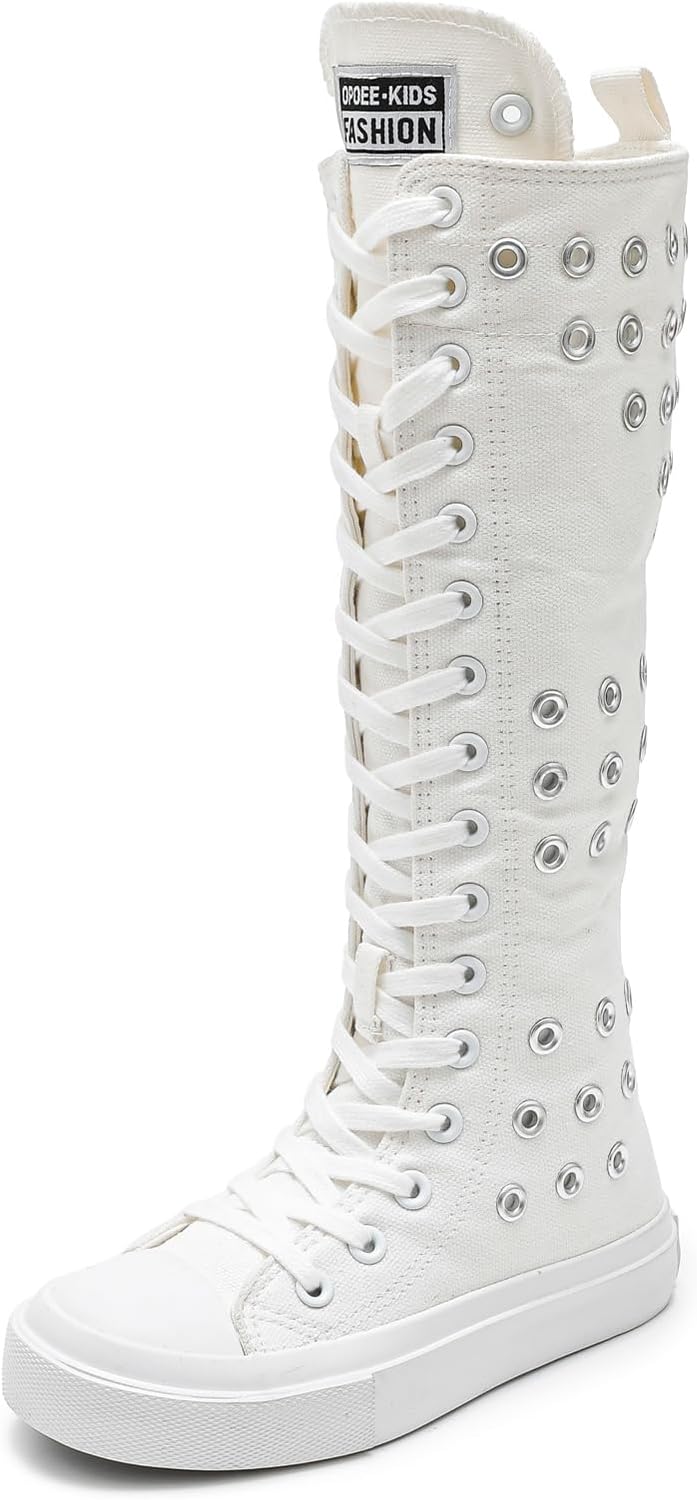 

Детские высокие кеды OPOEE для мальчиков и девочек, детские кеды на высокой подошве, модная уличная обувь для танцев, белые кроссовки для школы и активного отдыха, высокие ботинки для девочек