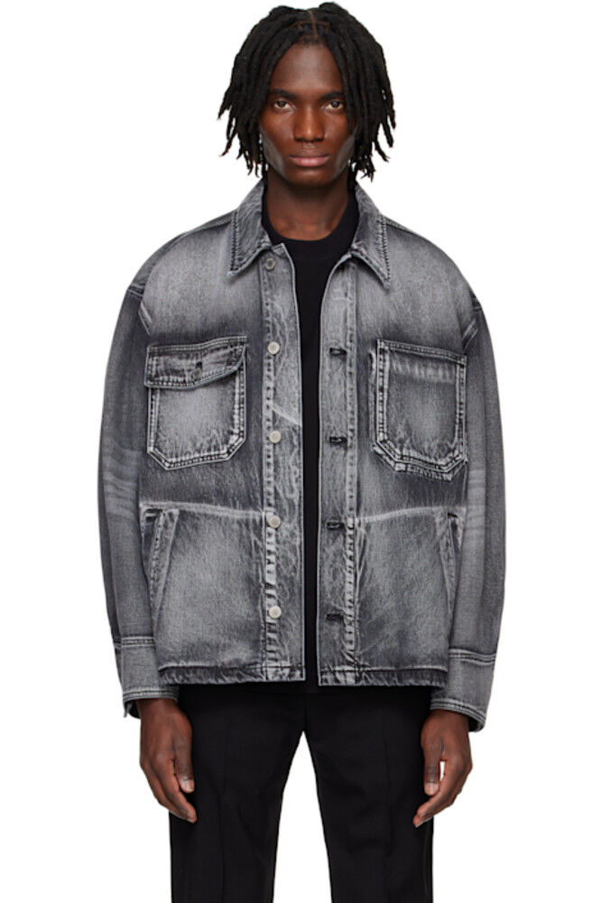 

Серая рабочая джинсовая куртка Solid Homme