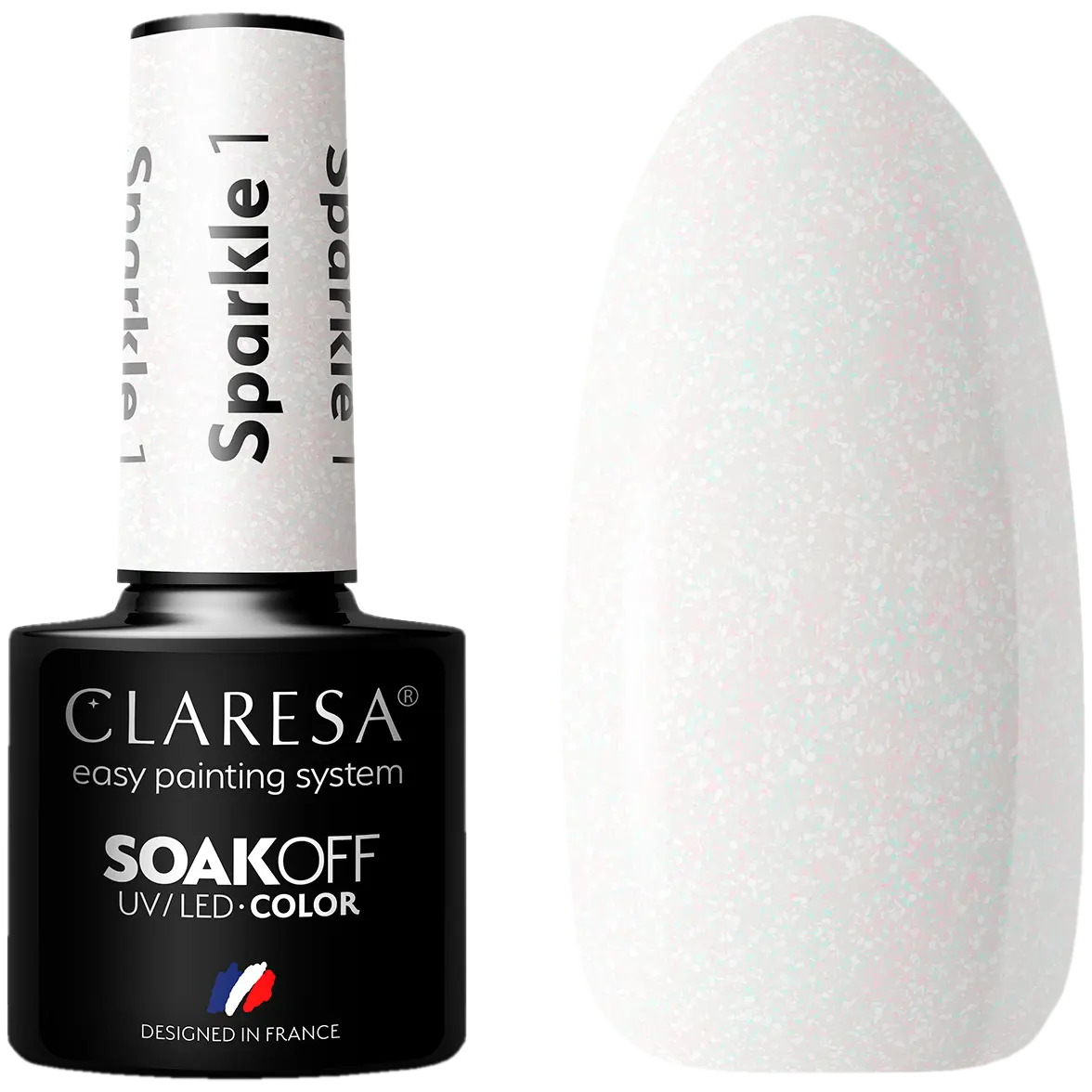 

Гибридный лак для ногтей с блестками 1 Claresa Sparkle, 5 гр