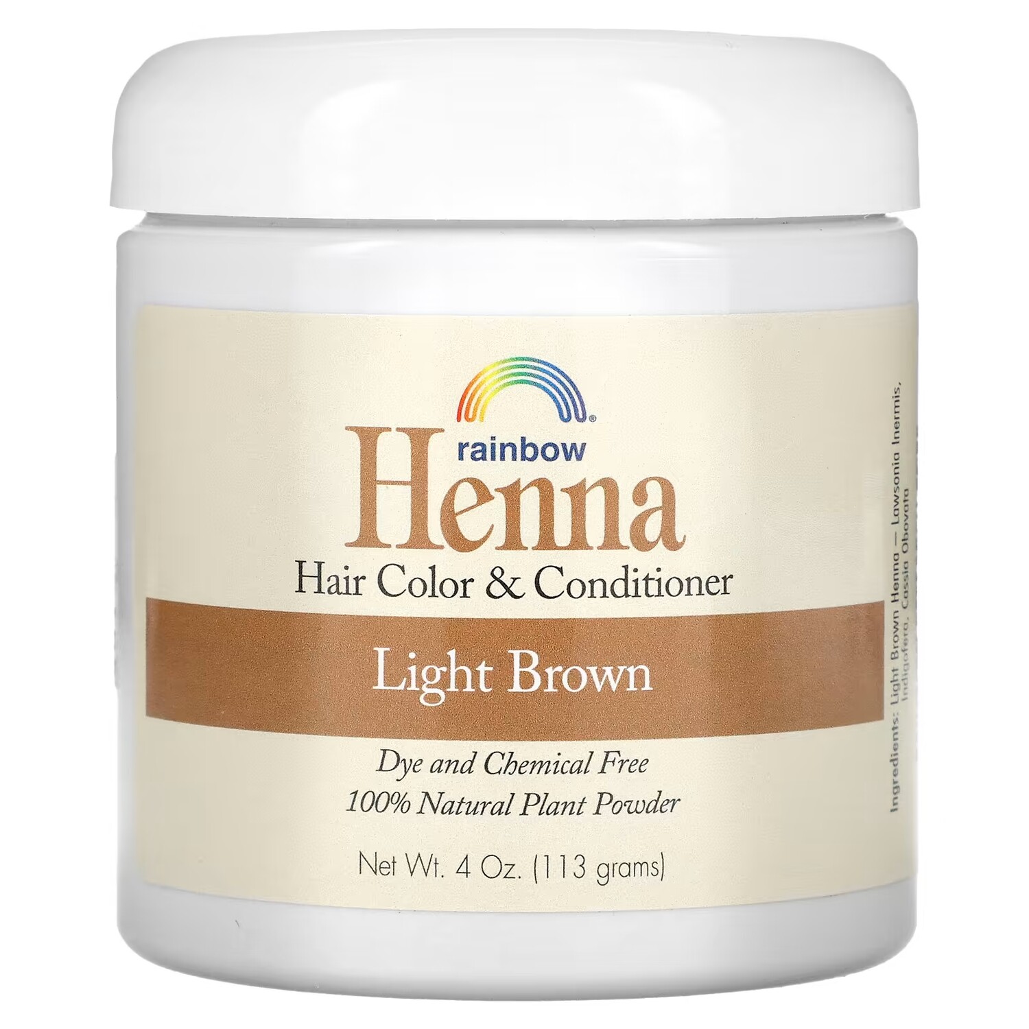 

Краска и кондиционер для волос Rainbow Research Henna увлажняющая, светло-коричневый