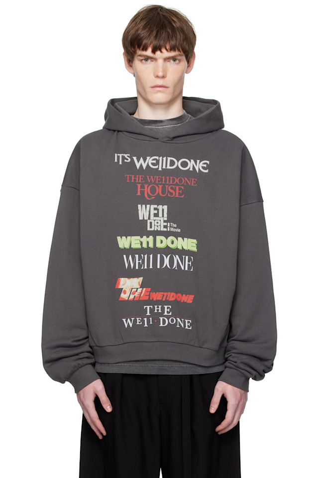 

Толстовка с мультипринтом We11Done, серый