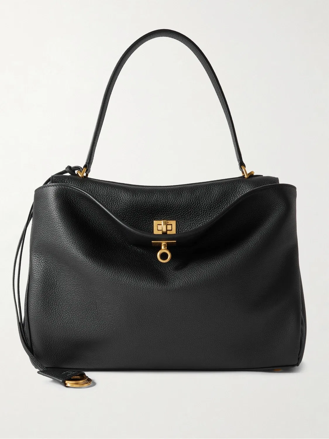 Сумка-тоут Rodeo среднего размера из фактурной кожи BALENCIAGA, черный