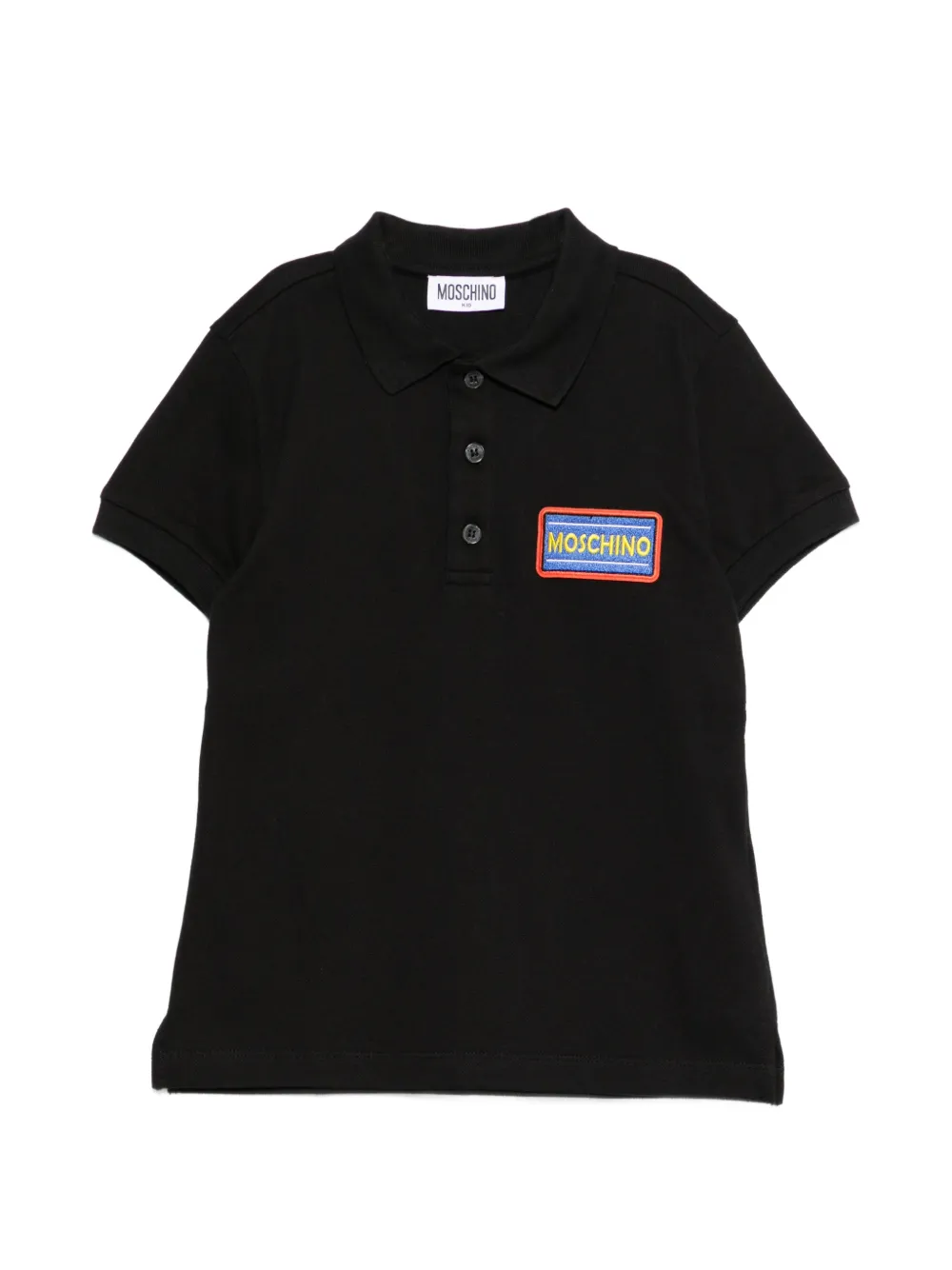 

Поло с нашивкой-логотипом Moschino Kids, черный