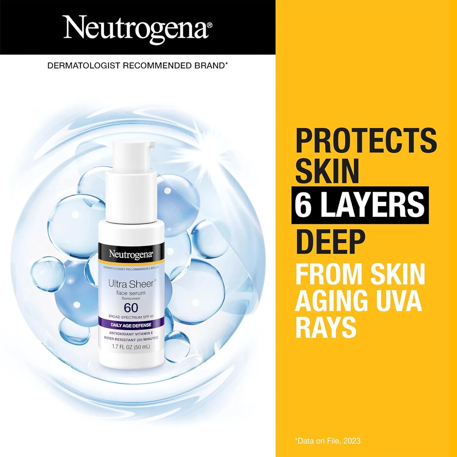 Солнцезащитный увлажняющий флюид для лица Neutrogena Ultra Sheer SPF 60+ 1.7 oz — фото 3
