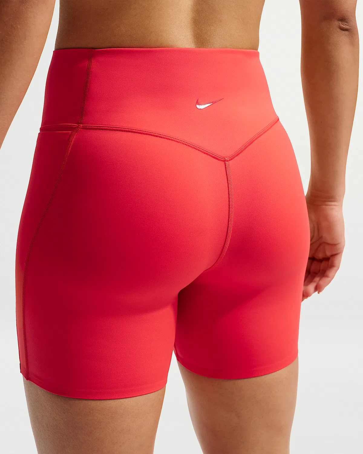 Женские высокие велосипедки Nike Universa 5" без переднего шва, Light Crimson/University Red/University Red — фото 3