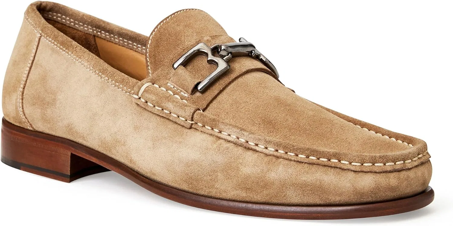 Лоферы мужские из итальянской кожи, Taupe Suede, Bruno Magli