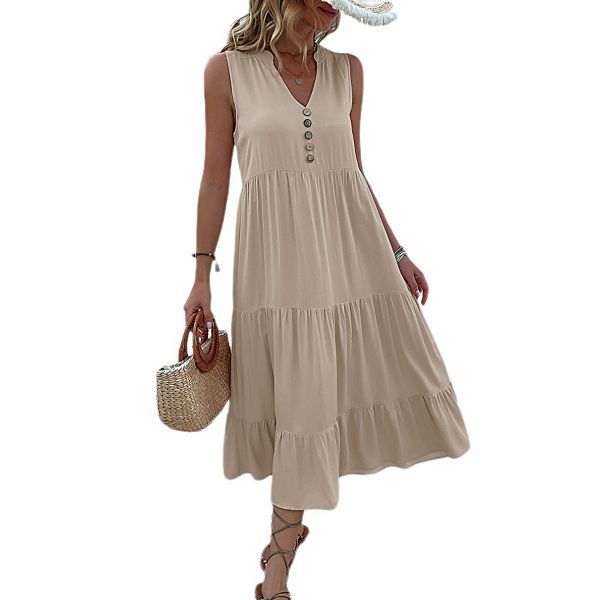 

Женское летнее пляжное платье-макси с круглым вырезом Yesfashion, Apricot