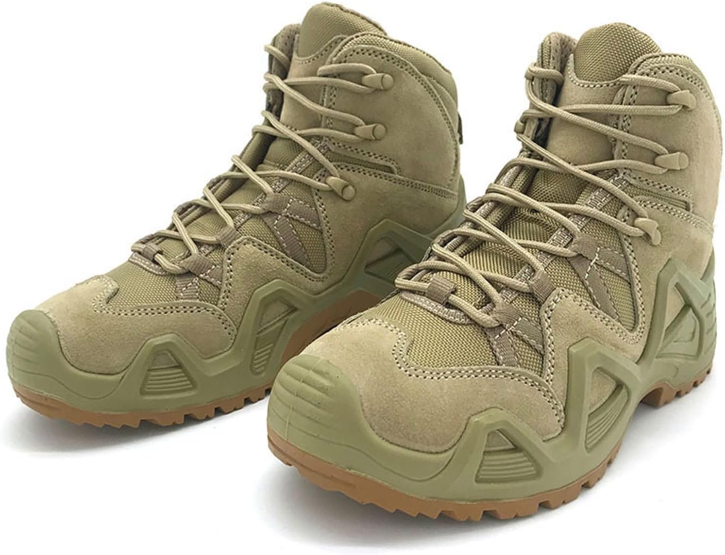 

Высокие походные ботинки, мужские тактические походные ботинки, уличная армейская обувь для патрулирования с шнуровкой, нескользящие, дышащие и прочные защитные ботинки, для походов, охоты, работы, прогулок, кемпинга, рыбалки Rishengchang, хаки