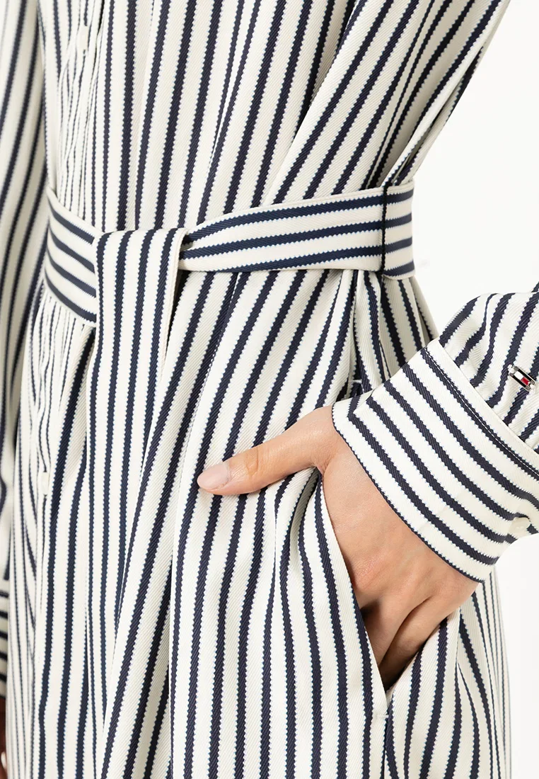 Платье-рубашка миди, твил, Tommy Hilfiger, темно-синий — фото 3