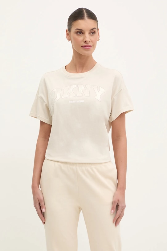 

Футболка из хлопка Dkny, бежевый