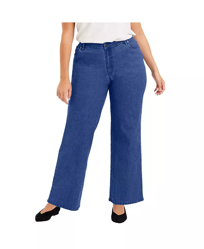 

Женские джинсы June + Vie Curvie Fit Wide-Leg, синий