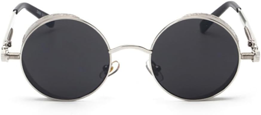 

Ретро женские круглые солнцезащитные очки в стиле стимпанк с металлической оправой, винтажные круглые солнцезащитные очки для мужчин и женщин, зеркальные, UV400 VFDHN, 10