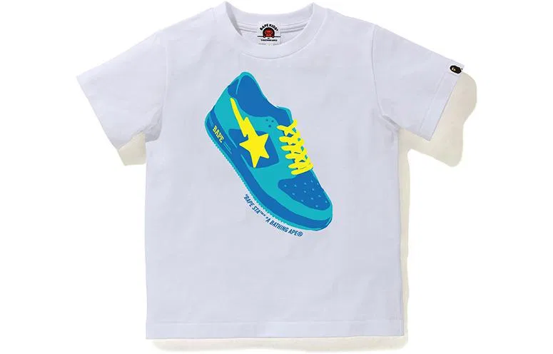 Детская футболка с круглым вырезом A BATHING APE, White