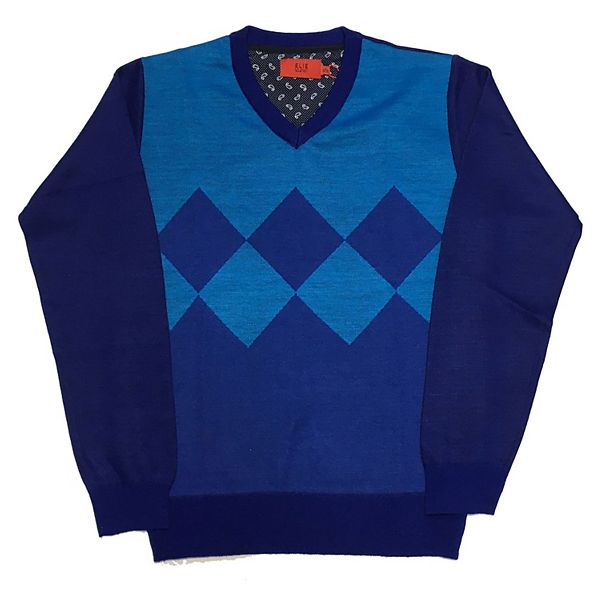 

Свитер с V-образным узором slim fit для мальчика Elie Balleh, Blue