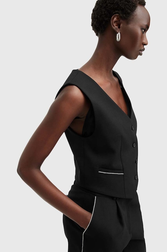 Жилет с добавлением шерсти ATLAS KRYS WAISTCOAT Allsaints, черный — фото 2