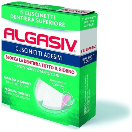 Клейкие подушечки для верхних зубных протезов Algasil, 15 шт. Algasiv — фото 3