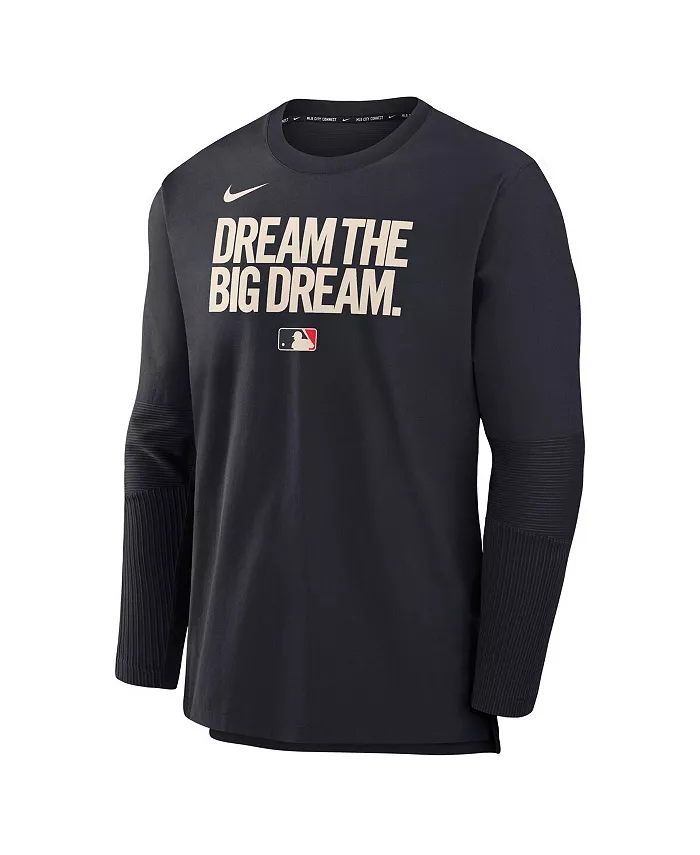 Мужская легкая трикотажная футболка с длинным рукавом Authentic Collection City Connect Texas Rangers, черная Nike — фото 3