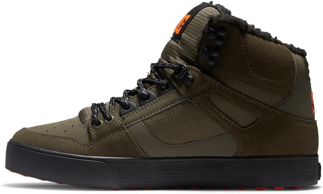 Мужские зимние высокие кеды DC Shoes Pure, оранжевый/оливковый — фото 4