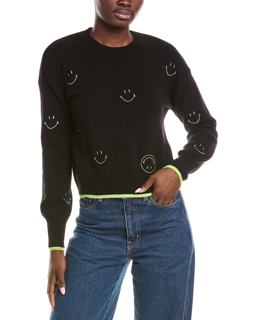 

Бродди Кашемировый свитер с вышивкой смайликом Brodie Cashmere, черный