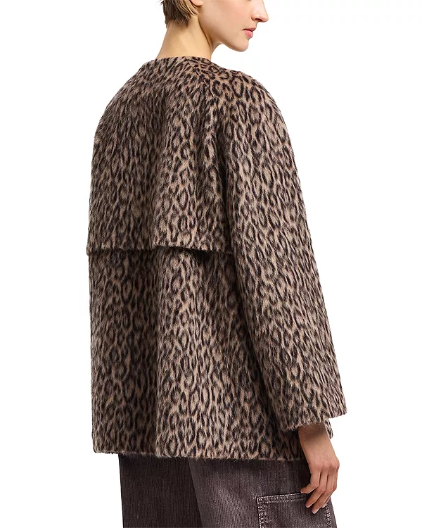 Пальто-Бушлат из искусственного меха с животным принтом Emporio Armani, мультиколор — фото 3