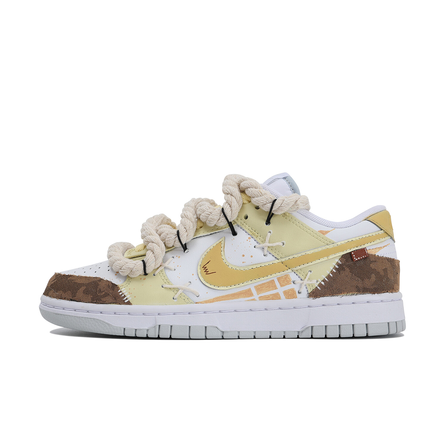 

Кроссовки для скейтбординга Dunk унисекс с низким верхом, белый/желтый Nike