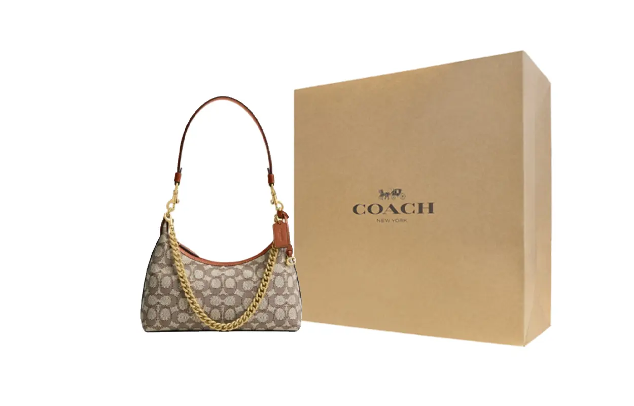 

COACH Дамская кожаная сумка кроссбоди среднего размера с аппликацией из ткани и кожи