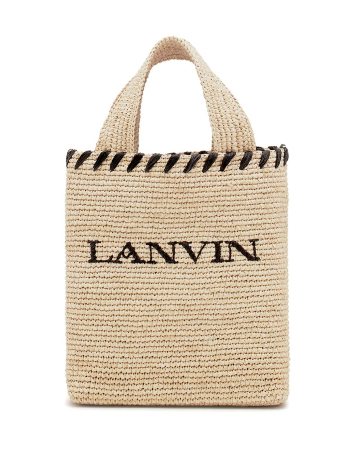 

Сумка-тоут из рафии с логотипом Lanvin, нейтральный