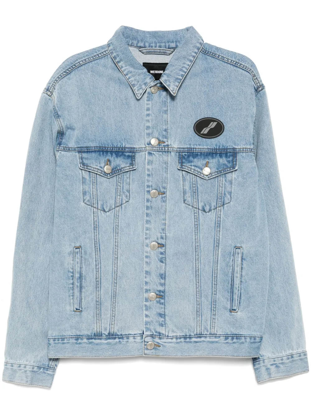 

Джинсовая куртка с нашивкой-логотипом We11done, синий