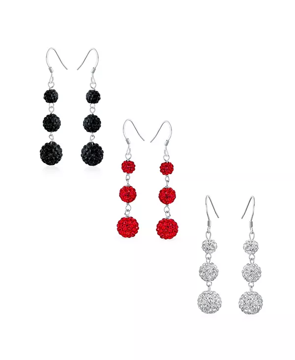 

Серьги-Подвески в виде диско-шариков с разноцветными кристаллами и паве из стерлингового серебра Bling Jewelry, multicolor