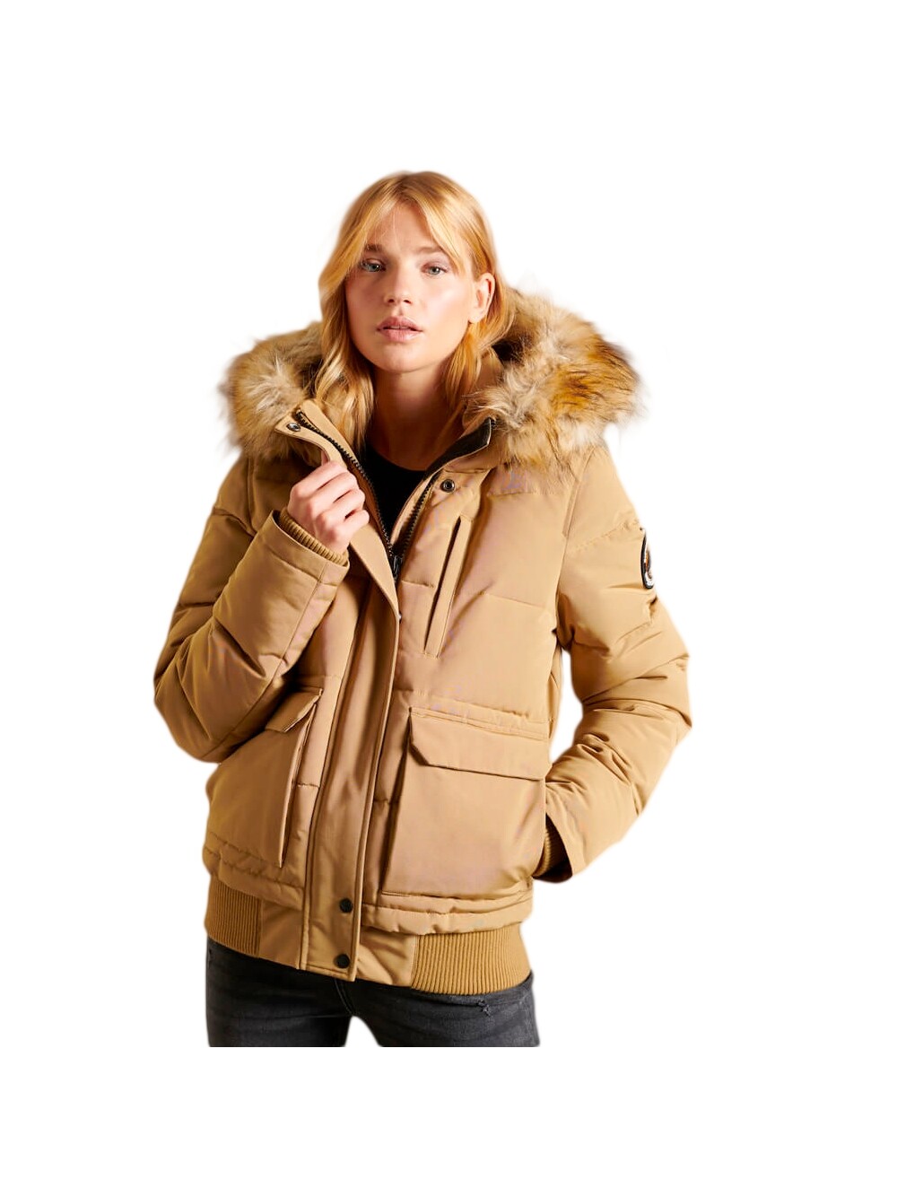 

Пуховик эверест Superdry, коричневый