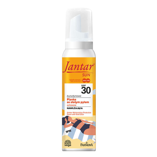 

Защитная увлажняющая пенка с золотой пылью и spf30, 150 мл Jantar Sun