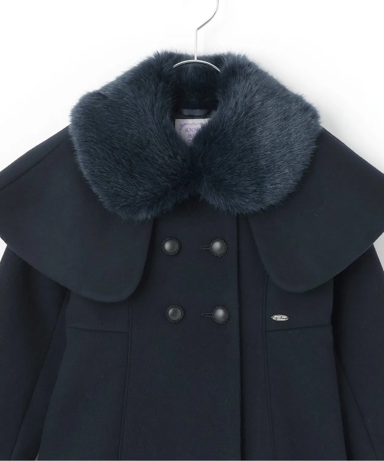 Детское пальто-дафлкот ANNA SUI mini, 3WAY, синий — фото 3