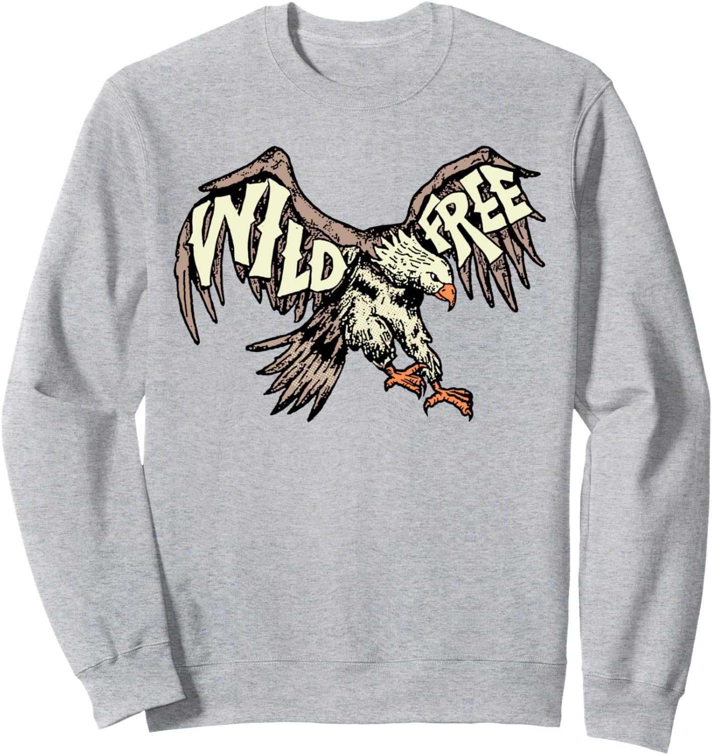 

Винтажная толстовка Wild & Free с надписью Орел от руки, символизирующая свободу, США, 80-е годы Giant Step Design Co., серый